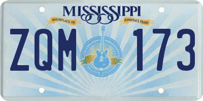 MS license plate ZQM173