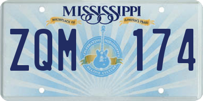 MS license plate ZQM174