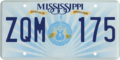 MS license plate ZQM175