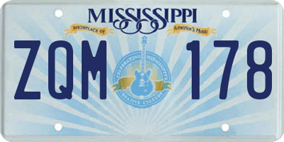 MS license plate ZQM178