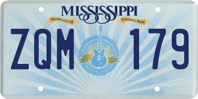 MS license plate ZQM179