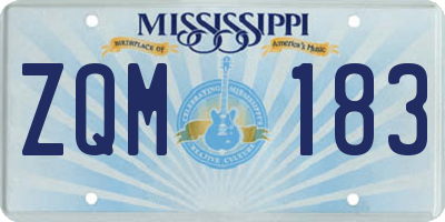 MS license plate ZQM183