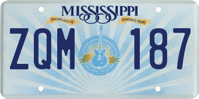 MS license plate ZQM187