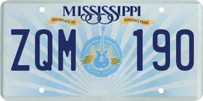 MS license plate ZQM190