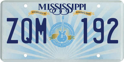 MS license plate ZQM192