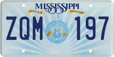 MS license plate ZQM197