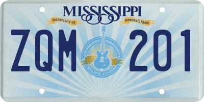 MS license plate ZQM201