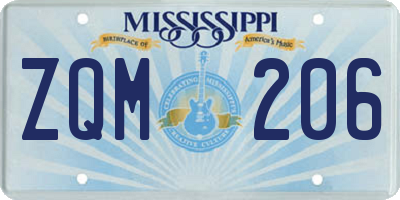 MS license plate ZQM206