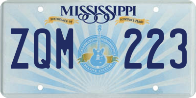MS license plate ZQM223