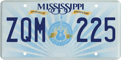 MS license plate ZQM225