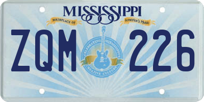 MS license plate ZQM226