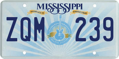 MS license plate ZQM239