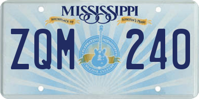 MS license plate ZQM240