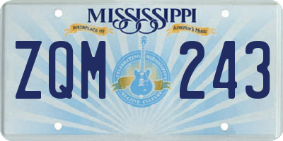 MS license plate ZQM243
