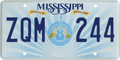 MS license plate ZQM244