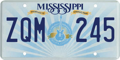 MS license plate ZQM245