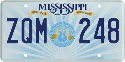 MS license plate ZQM248