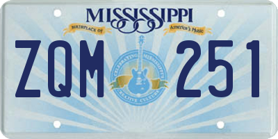 MS license plate ZQM251