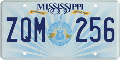 MS license plate ZQM256