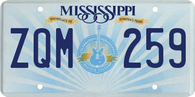 MS license plate ZQM259