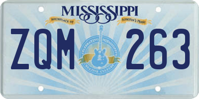 MS license plate ZQM263