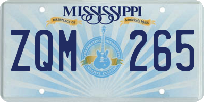 MS license plate ZQM265
