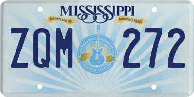 MS license plate ZQM272