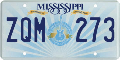 MS license plate ZQM273