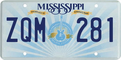 MS license plate ZQM281