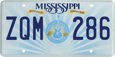 MS license plate ZQM286