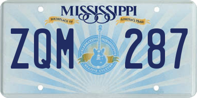 MS license plate ZQM287