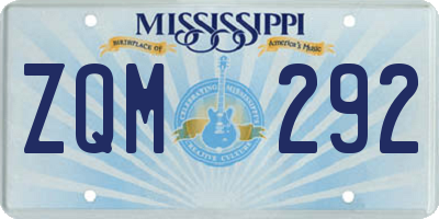 MS license plate ZQM292