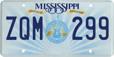 MS license plate ZQM299