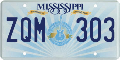 MS license plate ZQM303
