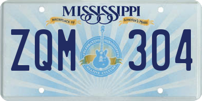 MS license plate ZQM304