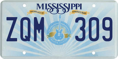 MS license plate ZQM309