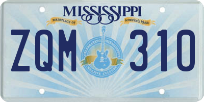 MS license plate ZQM310