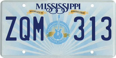 MS license plate ZQM313