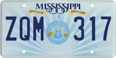 MS license plate ZQM317