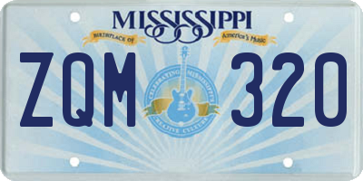 MS license plate ZQM320