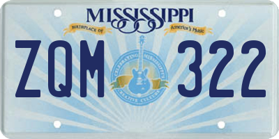 MS license plate ZQM322