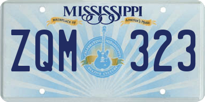 MS license plate ZQM323