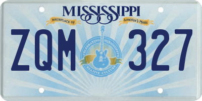 MS license plate ZQM327