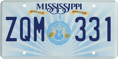 MS license plate ZQM331