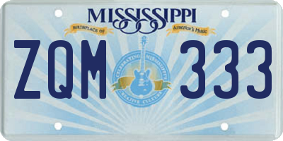 MS license plate ZQM333