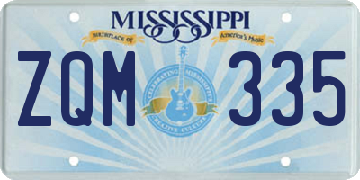 MS license plate ZQM335