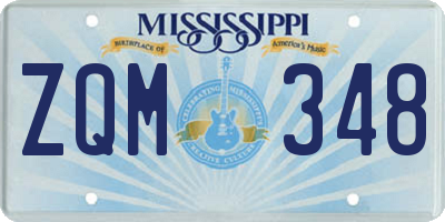 MS license plate ZQM348