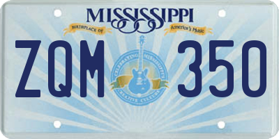 MS license plate ZQM350