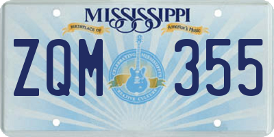 MS license plate ZQM355