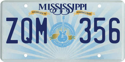 MS license plate ZQM356